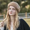 Berets Elegante Damen Wolle Berets Caps Für Frauen Vintage Maler Hut Schwarz Filz Baskenmütze Zeitungsjunge Mütze Herbst Winter Kaschmir Hüte für Mädchen Z0613