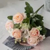 Fiori secchi Teste economiche con bouquet di fiori finti rosa decorazione di nozze studio a casa