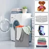 Förvaringskorgar Tvättkorgkläder med täckt smutsiga kläder 45L fällbara smala bärbara sovrumskontor 230615