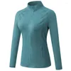 Damesjassen Dames Sport Top Rits Dames Sportkleding Dames trainingsshirt met lange mouwen