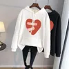 Damesjassen 2023 Vrouwen Solid Color Obscured Letters Hoodie Autumn Sweatshirt College Losse ritsjack Lange Mouw Tops