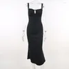 Vestidos casuales Vintage para mujer ocasión Formal Slip 2023 elegantes señoras de cintura alta túnicas vendaje espalda descubierta Bodycon vestido de fiesta de noche