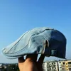 Bérets Vintage Denim Béret Chapeaux Hommes Femmes Unisexe Jeans Bérets Gavroche Chapeau Printemps Automne Chapeaux Casquette À Pointe Décontractée Avant Casquettes Réglables Z0616