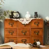 Storage Drawers Make Old Wood Organizer Box Desktop Dressing Table Makeup Jewelry Retro Classification Drawer Cabinet 230615