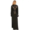 Etniska kläder sommaren Autumn Cardigan Arab Ladies Robe Solid Color Abaya Stitching Mesh Drill Craftsmanship Dress Jilbab