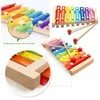 Drums Percussion Baby Toy Xylophone Montessori Educational Wooden Eight Notes Frame Style Children Kids Musical Funny Toys 230615