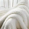 Couverture Inyahome et Blanc Chaud Sherpa Jeter Couverture Polaire Doux Couverture Double Face Réversible Super Doux Fuzzy Lit Accessoires R230615
