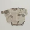 Kleding Sets Ins Born Klimkleding 2023 Baby Meisjes 2 Stuks Herfst En Lente Katoen Lange Mouw Tops Broek Voor Jongens 0-24M Zuigelingen