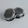 New 3G Round Black Cosmetic Jars with Clear Screw Cap Lids for Powdered Eyeshadow Mineralized Makeup Cosmetic Samples BPA Free Rkbqo