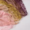 Ethnische Kleidung 10PCS Frauen Blase Chiffon Schal Hijab Perle Spitze Quasten Tücher Stirnband Hijabs Schals 12 Farben