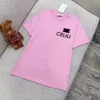 Neue Sommerdesignerinnen Frauen T-Shirt Pink T-Shirt 100% Baumwolle Hochqualität atmungsaktives lässiges T-Shirt reines Baumwollbrief Druck Luxus T-Shirt Girl T-Shirt Frauen Tee