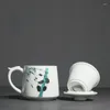 Tasses peintes à la main mignon Panda tasse à eau service à thé brassage en céramique avec couvercle souche filles tasse bureau