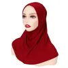 Roupas étnicas muçulmanas femininas sólidas hijab boné envoltório para a cabeça turbante longo xale cachecol sob o boné capa para a cabeça