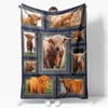 Coperta Coperta di mucca delle Highland Fauna selvatica naturale Animale Mucca Bovino Modello Paesaggio Tutto caldo Coperta leggera per divano Western R230616