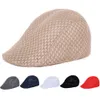 Berets Summer Men kobiety swobodny beret kapelusz nowa moda solidny kolor płaski czapka newsboy w stylu gatsby hat regulowany oddychanie czapki z0613