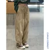 Pantalon femme printemps femme droite jambe large Baggy surdimensionné taille haute Joggers solide ample cordon pantalon Y2K Streetwear