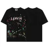 Lanvins Men's TシャツLanvin v Ove FPGギャラーと女性のカップルのストリートトレンドTシャツデザイナーの19 C6ol