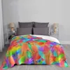 Blankets Colorful Feather Design Top Quality Comfortable Bed Sofa Soft Blanket Teen Case Trendy Aesthetic Artsy Brand Free