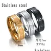 Band Rings Stainless Steel Roman Numeral Ring Gold Black Letter Number Men Women Fashion Jewelry Drop Delivery Dh0Ho