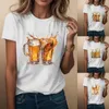 Women's T Shirts Women's Casual Summer Tops With Print Short Sleeve Shirt Usual Blouse Couples Christmas