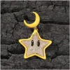 Pendant Necklaces Drip Oil Glow At Night Moon Star Necklace 18K Real Gold Plated Jewelry Drop Delivery Pendants Dhonx