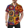 Chemises décontractées pour hommes Funky Art Blouses Hommes 80s Abstrait Géométrique Hawaïen À Manches Courtes Mode Personnalisé Surdimensionné Chemise De Plage Cadeau