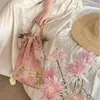 Abendtaschen Vintage rosa Farbe Hochzeit Blumen Geldbörsen für Frauen Holz Handtasche Reise Strand Damen Handtaschen Fransen