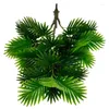装飾的な花24.8 "人工のヤシの木9は、中庭のための偽の風景盆栽の葉緑色の熱帯植物装飾diy壁