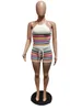 2023 Beach Two Piece Sets Femmes Sexy Halter Vest and Shorts Set Hallow Out Outfits Free Ship