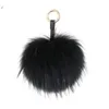 Fluffy Real Fur Ball Puff Keychain Craft Fai da te Pompon Pom nero Portachiavi Uk Borsa donna Accessori fascino Regalo4501333281y