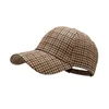 Ball Caps Unisex Luxury Brand Brown Houndstooth Baseball Caps for Men Women British Plaid Designer Cap Bone Trucker Hat Casquette Homme 230615