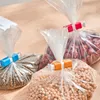 Nuevo 3 unids/set multiusos duradero bolsa de alimentos frescos abrazadera de cierre bolsa de pan elástica Clip de sellado de plástico para cocina bolsa de alimentos frescos