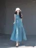 Partykleider 2023 Sommer Retro Japanische Baumwolle Langes Kleid Damen Sanfte Süße Ärmelloses Tank Top