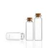 Flacone per bottiglia di vetro trasparente con fondo piatto diametro 30 mm Provetta trasparente Contenitore per imballaggio del tè con tappo in sughero Jhhft