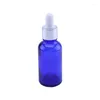 Bouteilles de stockage compte-gouttes en verre bleu Cobalt promotionnel de 30 ml avec Pipettes pour huiles essentielles produits chimiques de laboratoire conteneur cosmétique vide