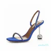 Moda Donna Sandali Pompa Famoso 85 mm Classico Peep Toe Pelle Cinturino in cristallo Clare Abbellito Designer Sexy Festa di nozze Tacchi alti Sandalo