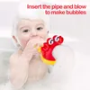 Brinquedos de banho Fabricante manual de banheira de bolhas de brinquedo de banheiro adequado para bebês bonitos tubarões e caranguejos brinquedos de banheira de bolhas para crianças máquina de bolhas 230615