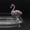 Brooches 2023 Fashion Jewelry Enamel Pins Metal Crystal Rhinestone Flamingo Brooch Broches Vintage Animal Large For Women