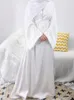 Etnische Kleding Ramadan Eid Moslim Hijab Jurk Satijn Abaya Dubai Islamitische Kleding Effen Gesloten Witte Abaya Voor Vrouwen Turkse Jurken Kaftan
