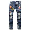 TR APSTAR dsq MEN Cool Guy Jeans blu Classico Uomo Hip Hop Rock Moto Strappato Skinny Denim Biker DSQ Jeans 1071 taglia grande 40