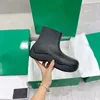 Botas de grife na moda sapatos de chuva fundo grosso dentro de alta cor de geléia de abacate antiderrapante mulheres botas de borracha impermeáveis botas de chuva de tornozelo de cabeça grande com caixa