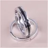 Band Rings Black Jesus Cross Open Adjustable Sier Ring For Women Men Couple Fashion Jewelry Will And Sandy Drop Delivery Dhzoj