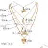 Pendentif Colliers Or Mtilayer Collier Feuille D'érable Pharaon Pyramide Coeur Wrap Stackings Femmes Mode Bijoux Drop Delivery Pendentifs Dhlkc