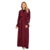 Vêtements ethniques l'été automne Cardigan arabe dames Robe couleur unie Abaya couture maille perceuse artisanat Robe Jilbab