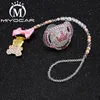 Mobiler Miyocar Personligt namn Bling Heart Pacifier Clip Unique Holder with Set Gift SP009 230615