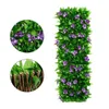 Flores decorativas 180 cm cerca de privacidade expansível artificial falsa hera violeta flor painel de tela para decoração de jardim sebes