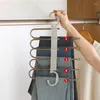 Hangers 2X Pants 5 Layers Multi Functional Rack Non-Slip Clothes Closet Storage Organizer For Skirts Scarf