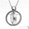 Pendentif Colliers Cristal Rotatif Médaillon Collier Rond Avec Des Chaînes Pour Les Femmes Diy Bijoux De Mode Will Et Sandy Drop Delivery Pend Dhiqm