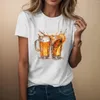 Women's T Shirts Women's Casual Summer Tops With Print Short Sleeve Shirt Usual Blouse Couples Christmas