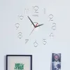 New Creative 3D Wall Clock Acrylic Mirror Wall Sticker Silent Clock For DIY Living Room Bedroom Ornament Stickers Home Decorations